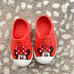 Native Red Minnie Mouse walker shoes